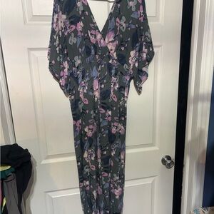 Floral V-Neck Maternity Maxi Dress